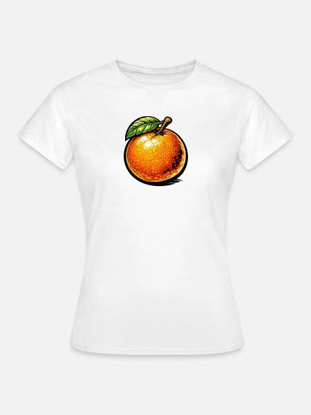 Comic Orange – Fruchtiges Illustrationsdesign 🍊 - Frauen T-Shirt - Weiß