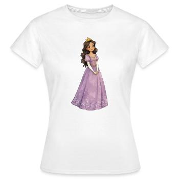 Lila Prinzessin mit Krone - Frauen T-Shirt - Weiß - Vorne - AI Model Female 172 dark (172cm)
