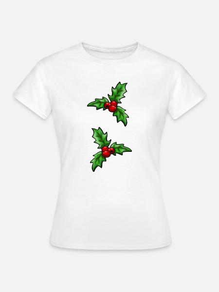Weihnachts-Stechpalmen-Cartoon: Festliches Weihnachtsdeko-Geschenk! - Frauen T-Shirt - Weiß