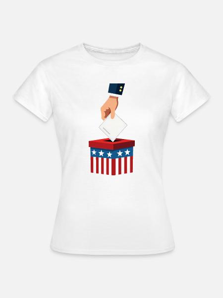 Wahlurne in Rot Weiß Blau mit Sternen - Frauen T-Shirt - Weiß