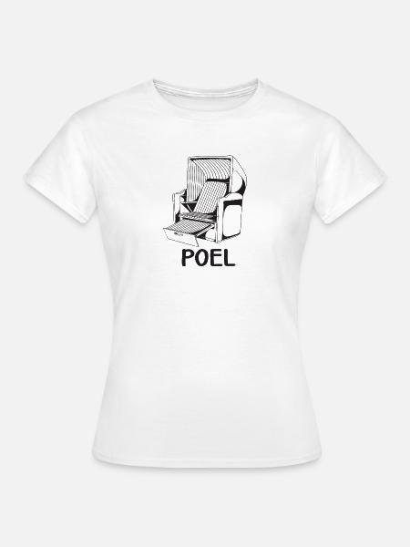 POEL STRANDKORB - Frauen T-Shirt - Weiß