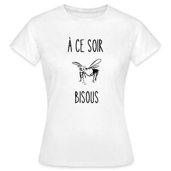 à ce soir bisous - T-shirt Femme - blanc - Devant - AI Model Female 172 dark (172cm)