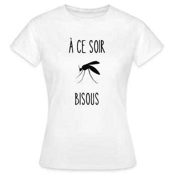 à ce soir bisous - T-shirt Femme - blanc - Devant - AI Model Female 172 dark (172cm)