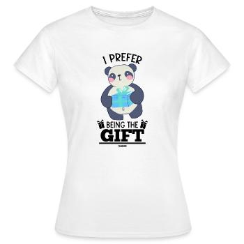 Panda apporte un cadeau - T-shirt Femme - blanc - Devant - AI Model Female 172 dark (172cm)