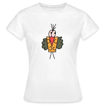 Schobbti Gelb - Frauen T-Shirt - Weiß - Vorne - AI Model Female 172 dark (172cm)
