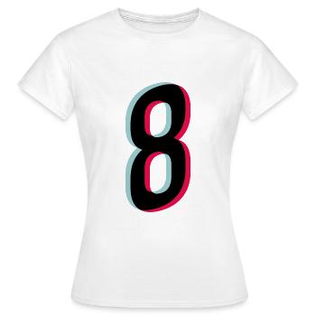 Zahl 8 Ziffer Trikotnummer Tiktok Style dunkel - Frauen T-Shirt - Weiß - Vorne - AI Model Female 172 dark (172cm)