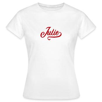 Julie - Prénom - T-shirt Femme - blanc - Devant - AI Model Female 172 dark (172cm)