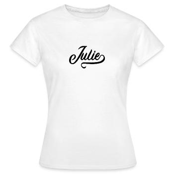 Julie - Prénom - T-shirt Femme - blanc - Devant - AI Model Female 172 dark (172cm)