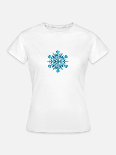 Schneeflocken Mandala - Frauen T-Shirt - Weiß