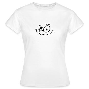 Sourire drôle fou fou - T-shirt Femme - blanc - Devant - AI Model Female 172 dark (172cm)