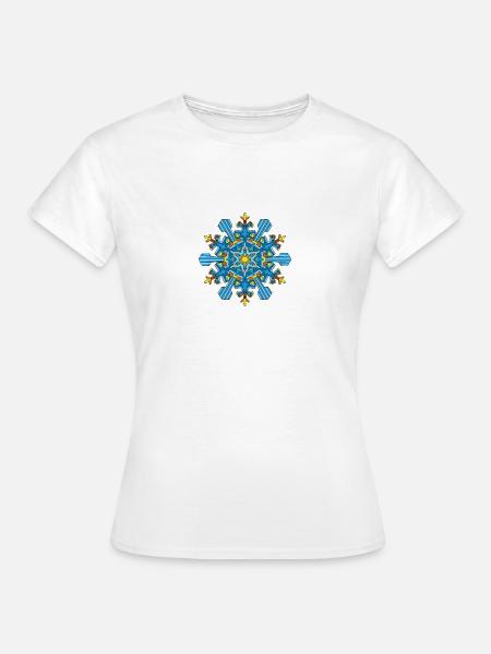 Schneeflocken Mandala - Frauen T-Shirt - Weiß