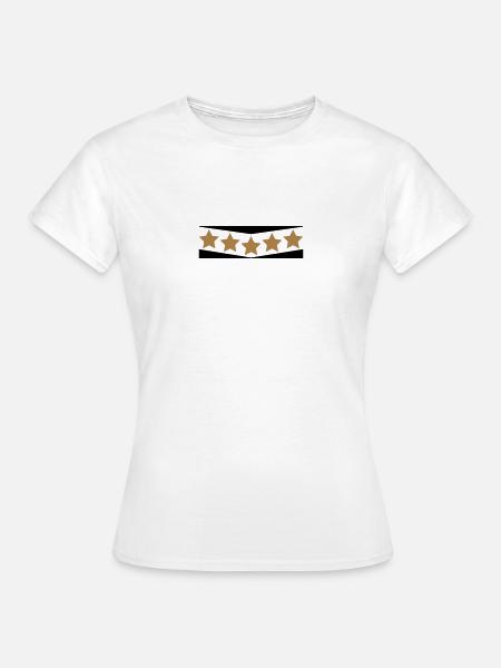 5 Sterne, gebogen. Five Stars. 2c - Frauen T-Shirt - Weiß