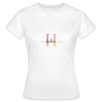 H | Monogramm | Name | Hatice |Watercolor - Frauen T-Shirt - Weiß - Vorne - AI Model Female 172 dark (172cm)