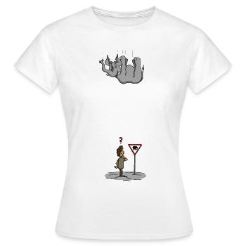 Attention éléphant! - T-shirt Femme - blanc - Devant - AI Model Female 172 dark (172cm)