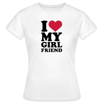 I love my girlfriend - Frauen T-Shirt - Weiß - Vorne - AI Model Female 172 dark (172cm)