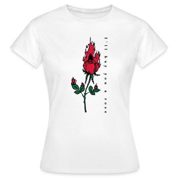 Imprimer Rose Brûler - T-shirt Femme - blanc - Devant - AI Model Female 172 dark (172cm)