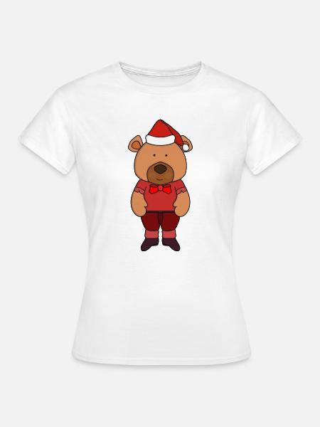 Santa süßer Bär - Frauen T-Shirt - Weiß