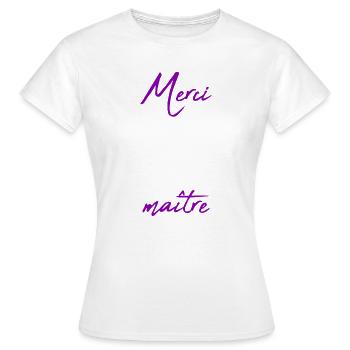 MASTER. MASTER. THANK YOU. THANK YOU, MASTER. MASTER - Women's T-Shirt - white - Front - AI Model Female 172 dark (172cm)
