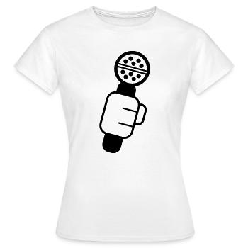 Microphone Check Mikrophon, Mikrofon, Mike, MC, Hi - Frauen T-Shirt - Weiß - Vorne - AI Model Female 172 dark (172cm)