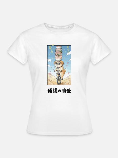 Noodle Stack Pup auf Einrad - Frauen T-Shirt - Weiß