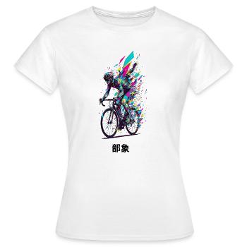 Art vif de la Bicycle Burst - T-shirt Femme - blanc - Devant - AI Model Female 172 dark (172cm)