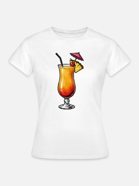 Tropischer Cocktail mit Ananas und Kirsch - Frauen T-Shirt - Weiß
