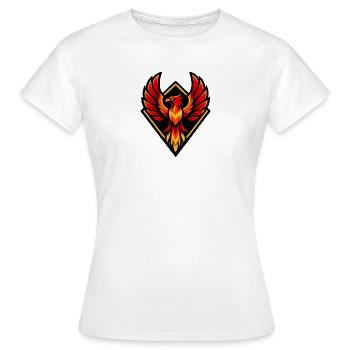 Fire Phoenix in Diamond Shield - Women's T-Shirt - white - Front - AI Model Female 172 dark (172cm)