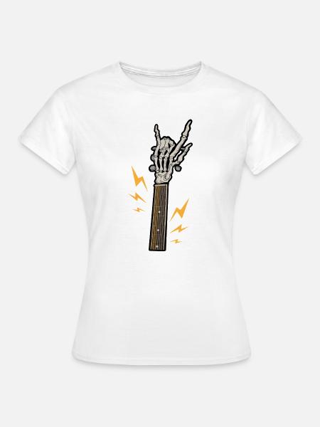 Gitarre Skelett Rock - Frauen T-Shirt - Weiß