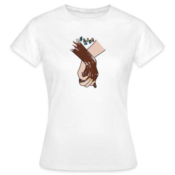 United - Frauen T-Shirt - Weiß - Vorne - AI Model Female 172 dark (172cm)
