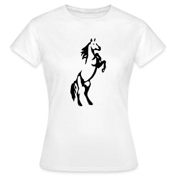 Steigender Hengst - Frauen T-Shirt - Weiß - Vorne - AI Model Female 172 dark (172cm)