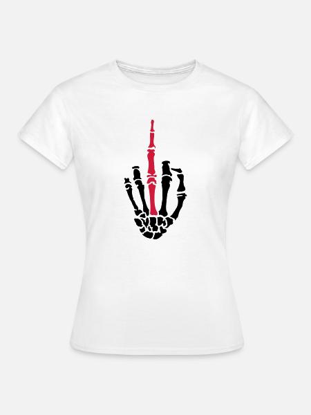 middle finger skulls - Frauen T-Shirt - Weiß