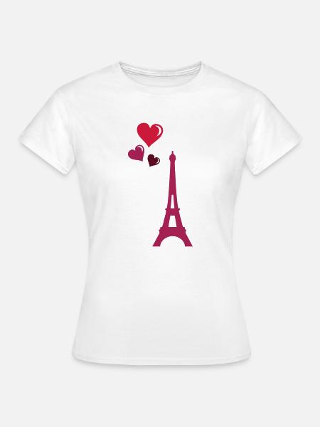 eiffel tower love - Frauen T-Shirt - Weiß