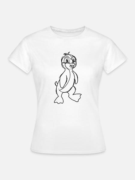 Pinguin-Karikatur - Frauen T-Shirt - Weiß