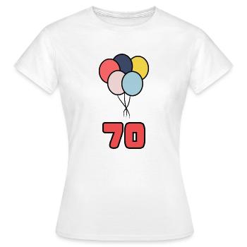 70. 70 ANS. 70e ANNIVERSAIRE. ANNIVERSAIRE 70 ANS. - T-shirt Femme - blanc - Devant - AI Model Female 172 dark (172cm)