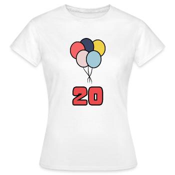 20. 20 ANS. 20e ANNIVERSAIRE. ANNIVERSAIRE 20 ANS. - T-shirt Femme - blanc - Devant - AI Model Female 172 dark (172cm)