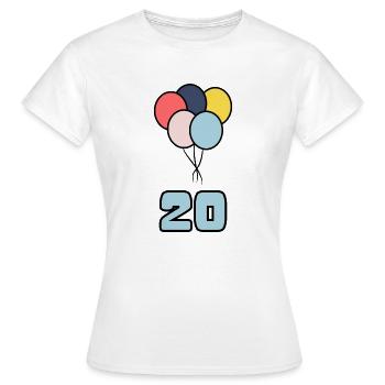 20. 20 ANS. 20e ANNIVERSAIRE. ANNIVERSAIRE 20 ANS. - T-shirt Femme - blanc - Devant - AI Model Female 172 dark (172cm)