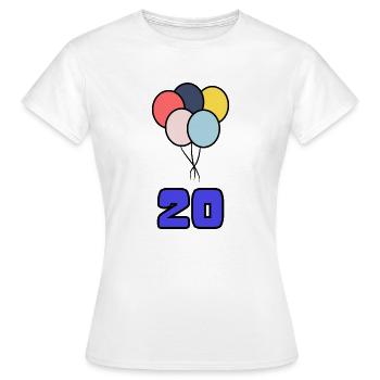 20. 20 ANS. 20e ANNIVERSAIRE. ANNIVERSAIRE 20 ANS. - T-shirt Femme - blanc - Devant - AI Model Female 172 dark (172cm)
