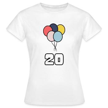 20. 20 ANS. 20e ANNIVERSAIRE. ANNIVERSAIRE 20 ANS. - T-shirt Femme - blanc - Devant - AI Model Female 172 dark (172cm)