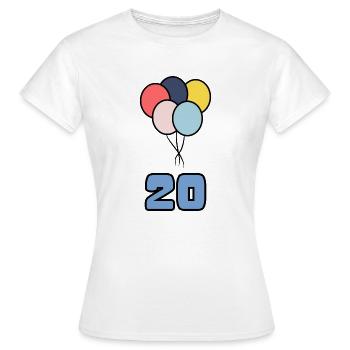 20. 20 ANS. 20e ANNIVERSAIRE. ANNIVERSAIRE 20 ANS. - T-shirt Femme - blanc - Devant - AI Model Female 172 dark (172cm)