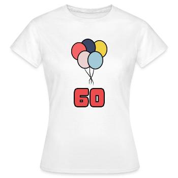 60. 60 YEARS. 60TH ANNIVERSARY. BIRTHDAY 60 YEARS. - Women's T-Shirt - white - Front - AI Model Female 172 dark (172cm)