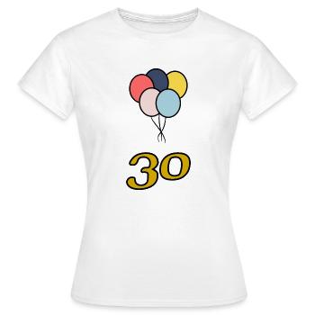 30. 30 YEARS. 30th ANNIVERSARY. 30 YEARS ANNIVERSARY. - Women's T-Shirt - white - Front - AI Model Female 172 dark (172cm)