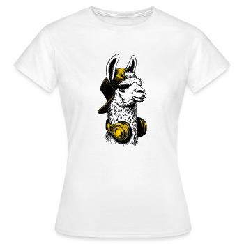 Streamer Gamer Lama - Women's T-Shirt - white - Front - AI Model Female 172 dark (172cm)