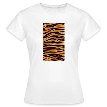 Tiger Pattern Animal Print Animal Striped Stripes - Women's T-Shirt - white - Front - AI Model Female 172 dark (172cm)