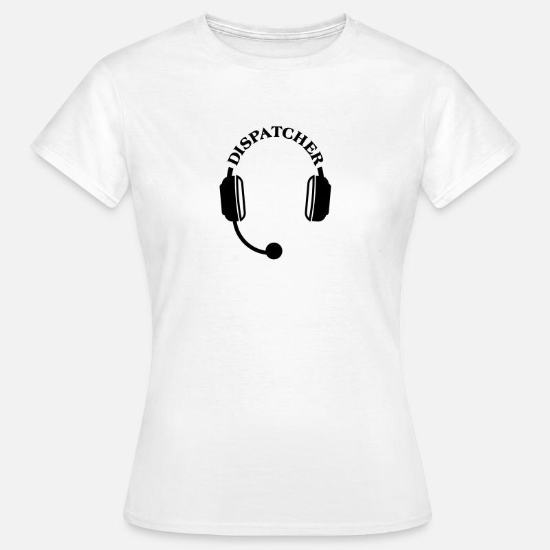 Dispatcher headset headphones micro micro emblem - Women's T-Shirt - white