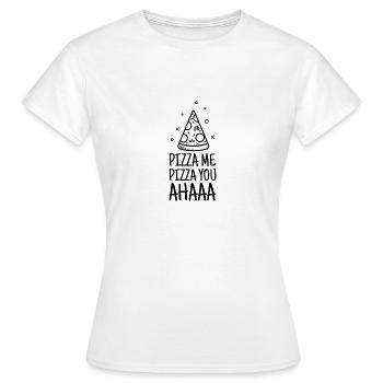 Pizza, Pizza, Pizza - T-shirt Femme - blanc - Devant - AI Model Female 172 dark (172cm)