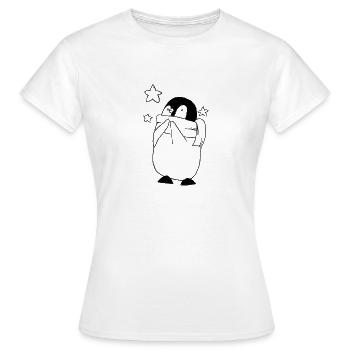 Penguin with stars - Women's T-Shirt - white - Front - AI Model Female 172 dark (172cm)