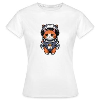 Voyage dans l’espace pour chat - T-shirt Femme - blanc - Devant - AI Model Female 172 dark (172cm)