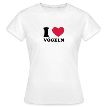 J'aime les oiseaux - T-shirt Femme - blanc - Devant - AI Model Female 172 dark (172cm)