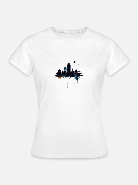 skyline,stadt,tinte,graffiti,urban - Frauen T-Shirt - Weiß