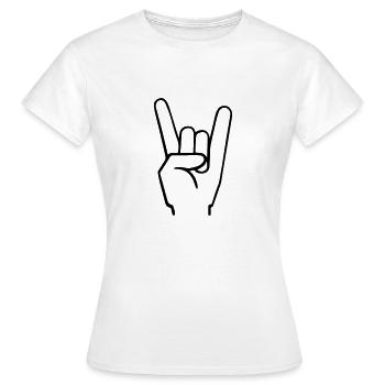 Heavy Metal Fingers - Frauen T-Shirt - Weiß - Vorne - AI Model Female 172 dark (172cm)